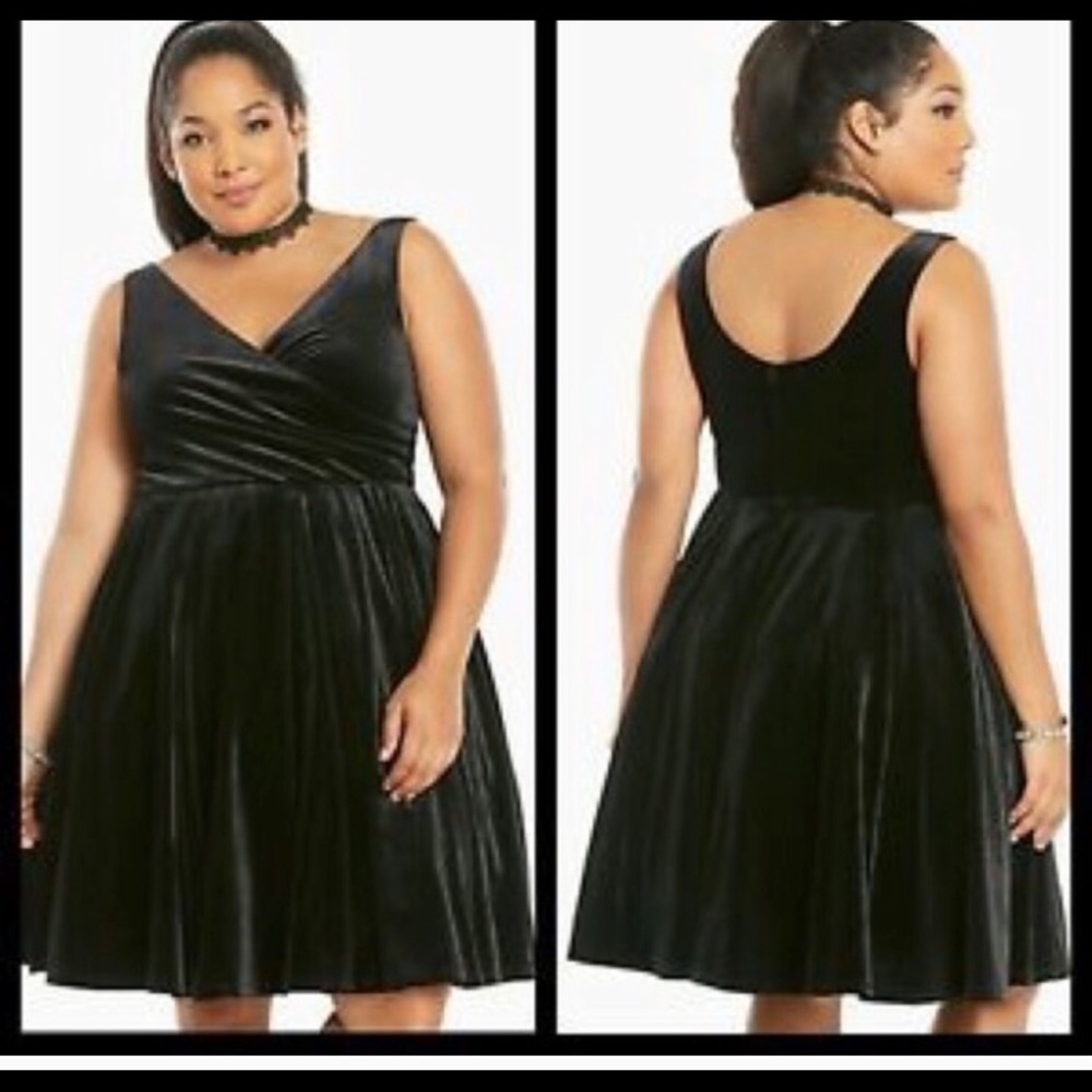 Velvet Black dress with built in tulle underskirt